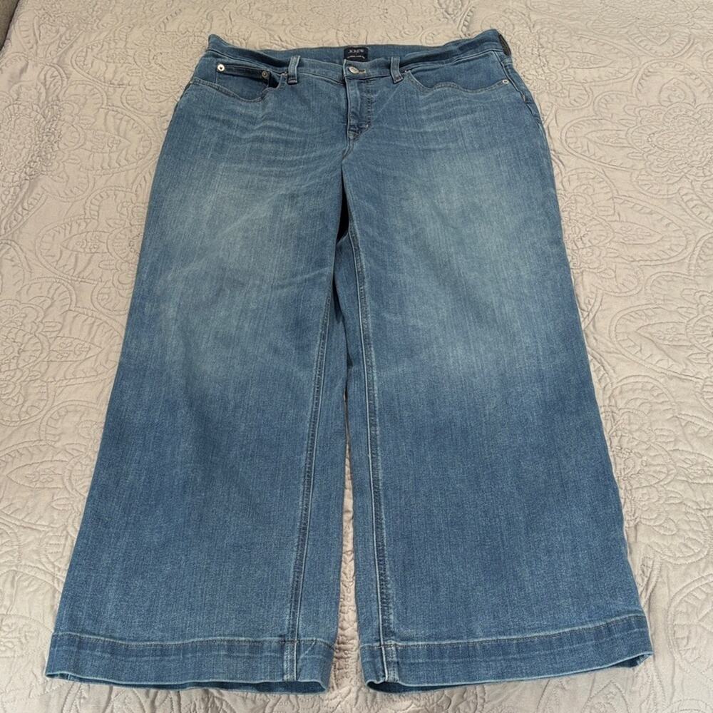 J. Crew Factory Wide-Leg Jeans in Light Blue Wash